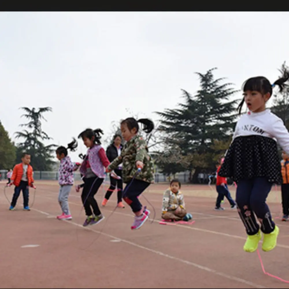 Kids Fitness Skipping Rope Segmented Soft Beads Adjustable Length Portable Durable Handle School Physical Training Tool