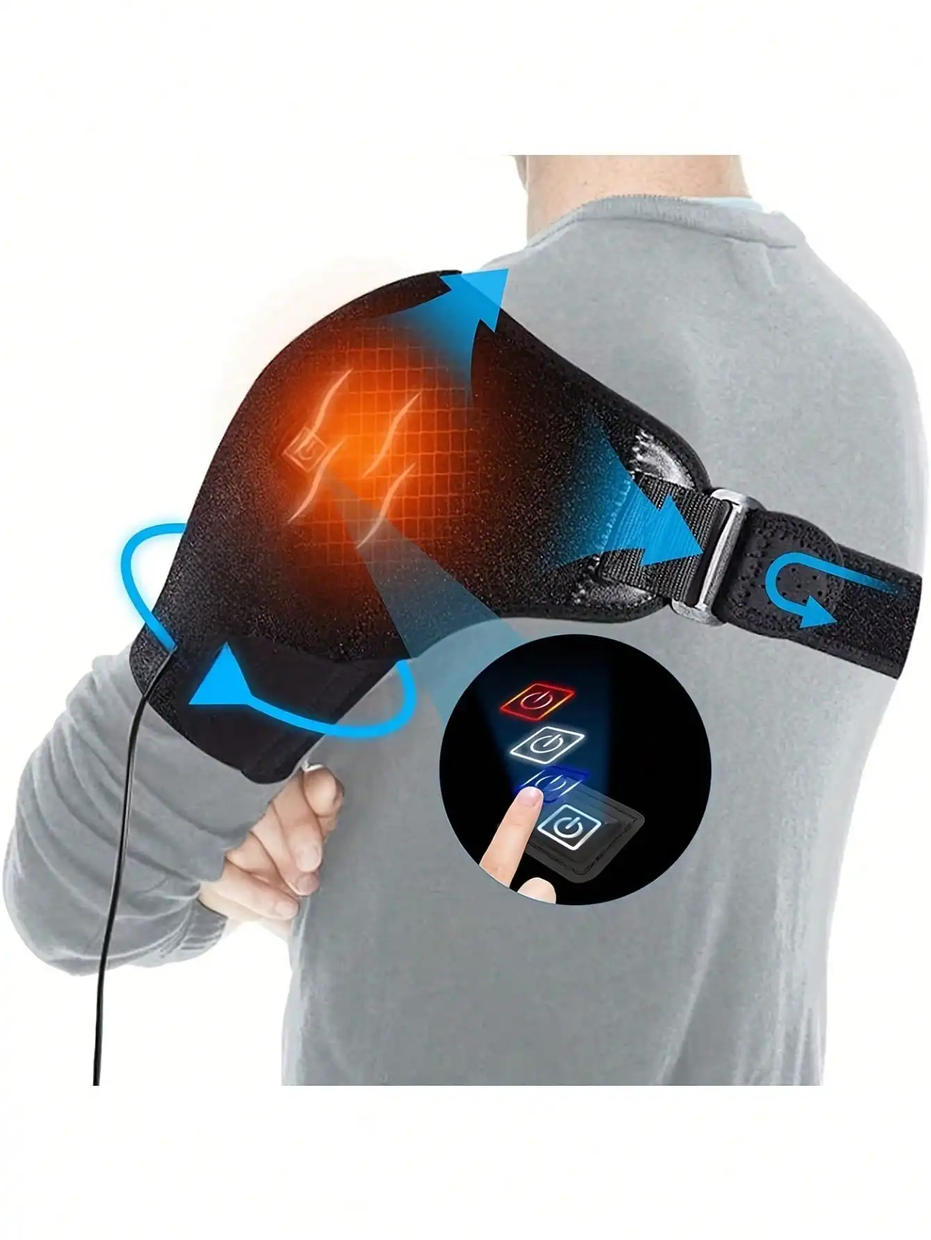 

USB Heated Shoulder Massager - 3-Speed Temp, For Knees/Warmth, Ideal Gift For Holidays (Xmas/Mother's Day)
