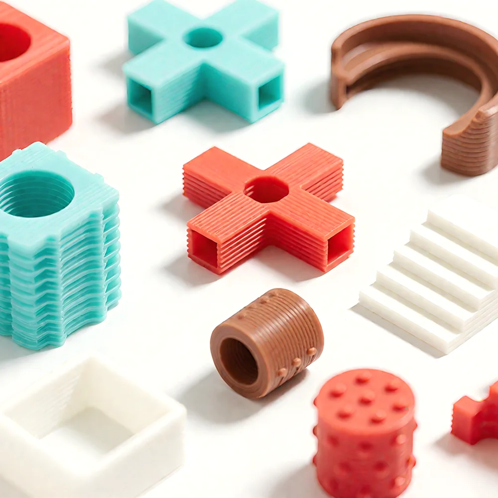 Multi-color PLA ABS 3D Printing Custom Plastic Threaded Cylinder Gear Ring Square Connector Industrial Non-standard Plastic