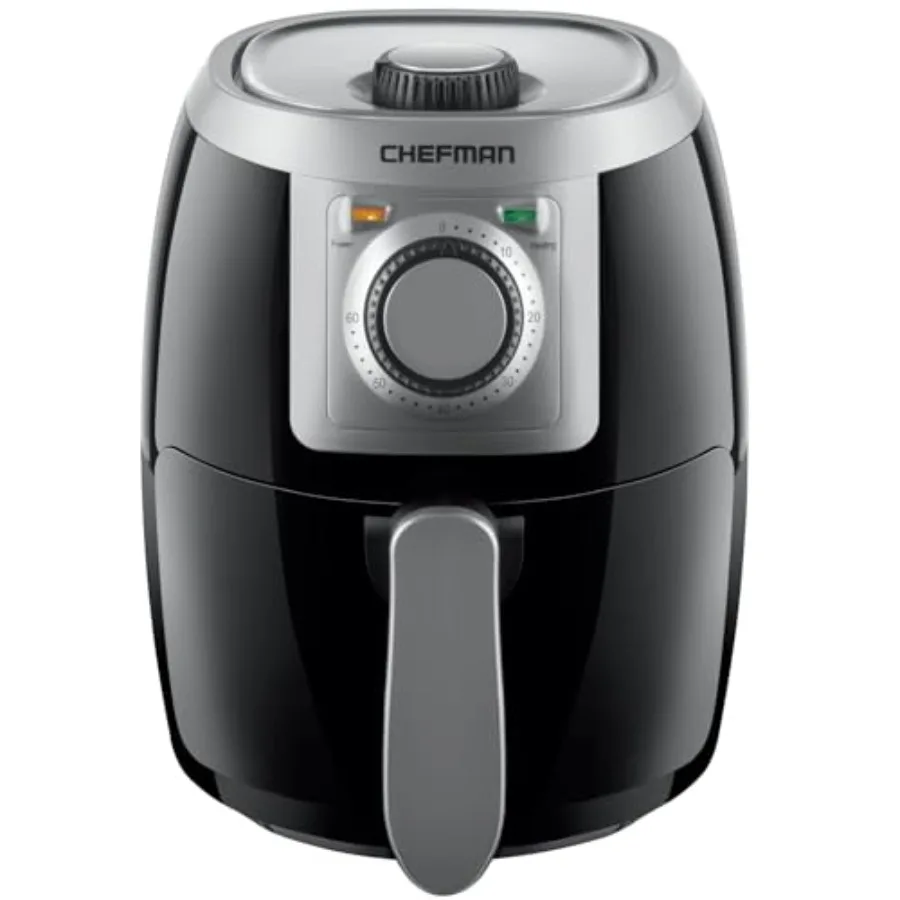 

Small Compact Air Fryer for Healthy Cooking 2 Qt Nonstick Black with Adjustable Temperature Control 60-Minute Timer Auto Shutof
