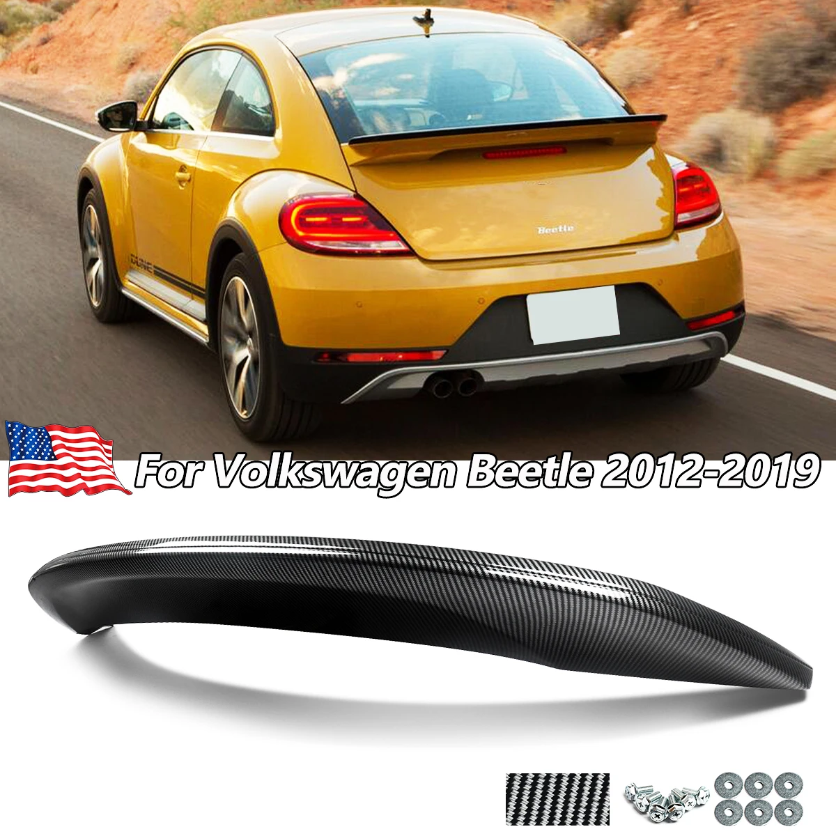 

Для Volkswagen Beetle 2011-2019: Задний спойлер-антикрыло (накладка) на крышку багажника, карбоновый дизайн