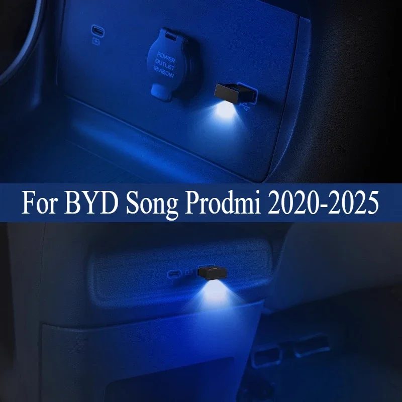 For BYD Song Prodmi 2020-2025 Car Ambient Light Central Control USB Interface Atmosphere Light LED Night Auto Supplies