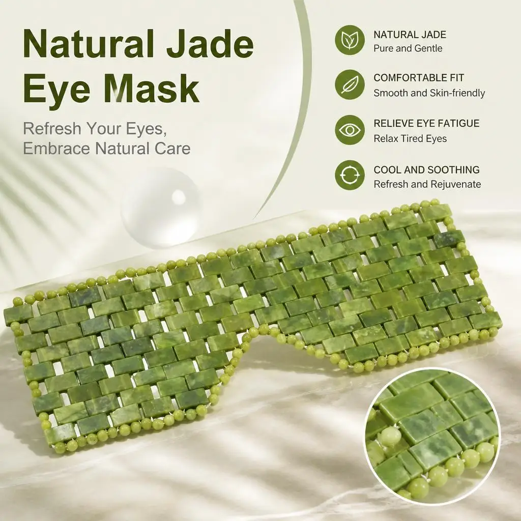 Natural Jade Face Eye Mask Hot/cold Stone Therapy Massage Skincare Tool Beauty SPA Salon Beauty Anti-wrinkle Massager