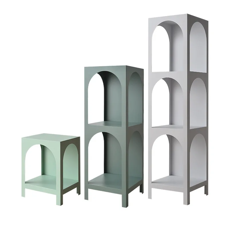 

Nordic creative wrought iron shelf floor bedroom storage rack flower stand living room floor bookcase bookshelf manufacturer
