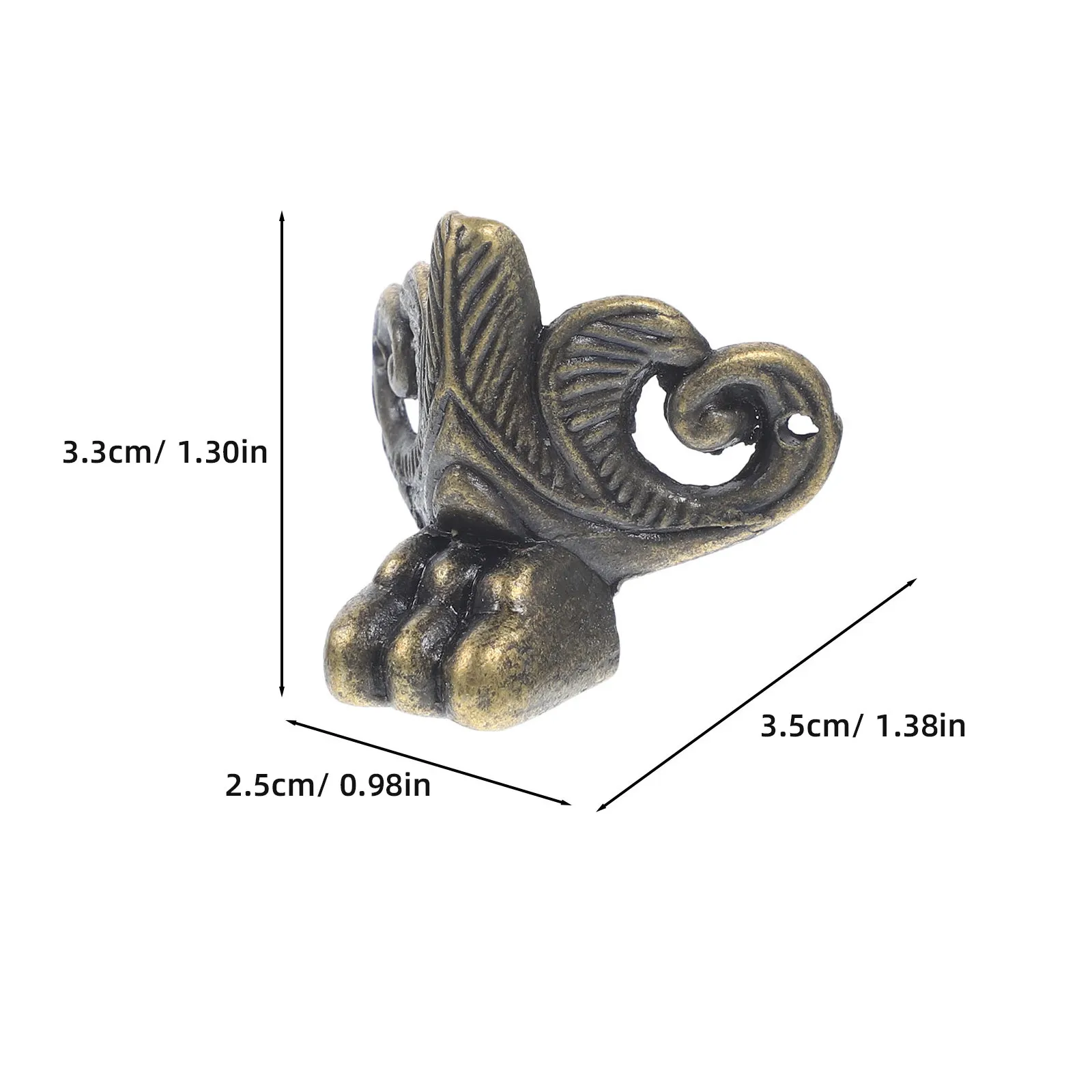 10Pcs Thickened Zinc Alloy Box Feet Retro Corner Protector for Jewelry Boxes Wooden Cases Cabinets Decorative Edge Guard