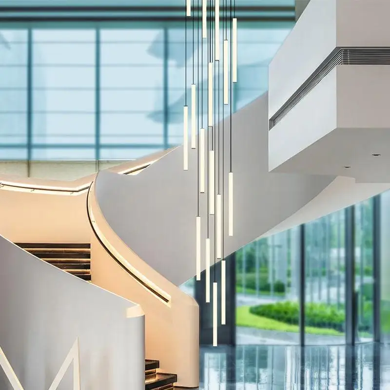 Nordic Stairs LED Long Chandeliers Minimalist Duplex Attic Living Room Kitchen Pendant Lights Home Decoration Ceiling Chandelier image 4