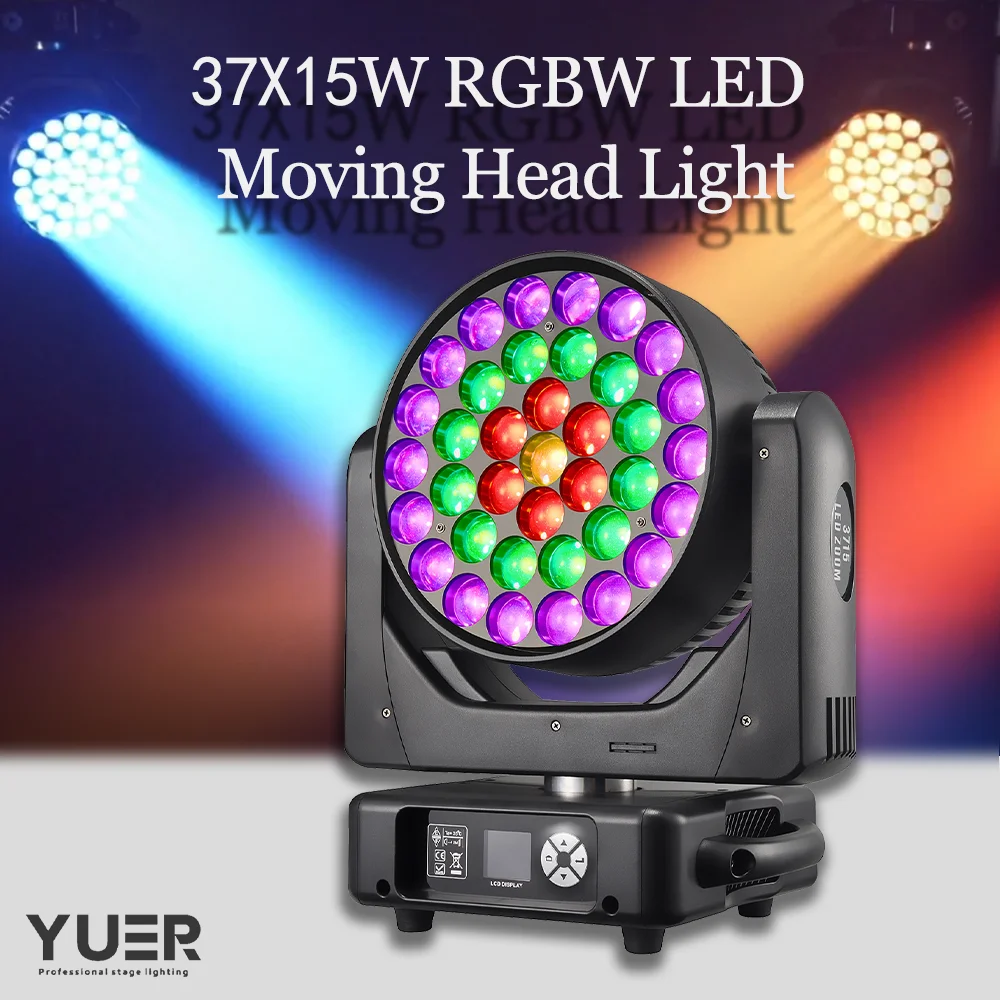 

37x15W RGBW светодиодный круг управления мытье зум движущаяся головка фокус DMX512 управление для DJ диско-бара вечерние ночной клуб сценический светильник