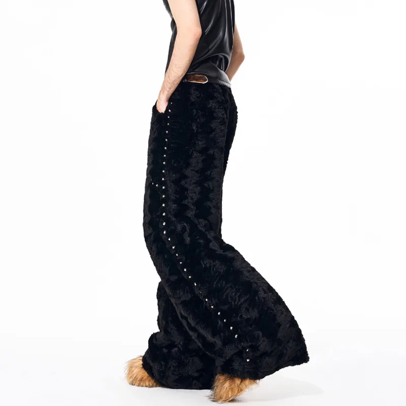 LUZHEN 2025 Winter New Original Streetwear Men's Fashion Niche Rivet Metal Decorate Loose Straight Male Casual Trousers JY4868