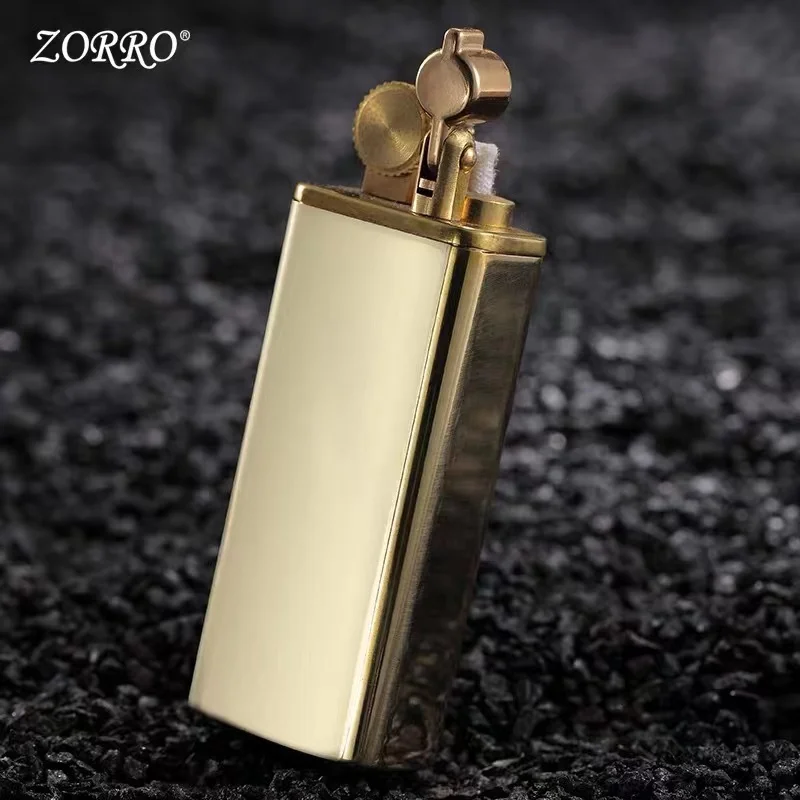 ZORRO Pure Copper Retro Fire Love Series Kerosenes Lighter Retro Old Style Grinding Wheel High Grade Smoking Accessories Gadgets