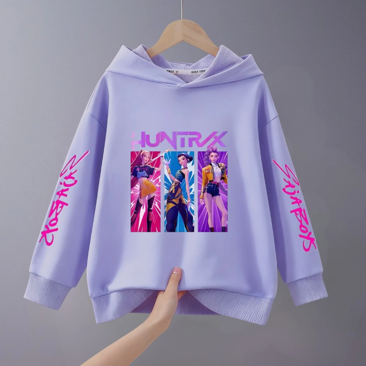 ملابس ربيع جديدة لعام 2026 سترات بغطاء للرأس للأطفال Kpop Demon Hunters Huntrix بلوزات بقلنسوة وأكمام طويلة للفتيات والأولاد #1