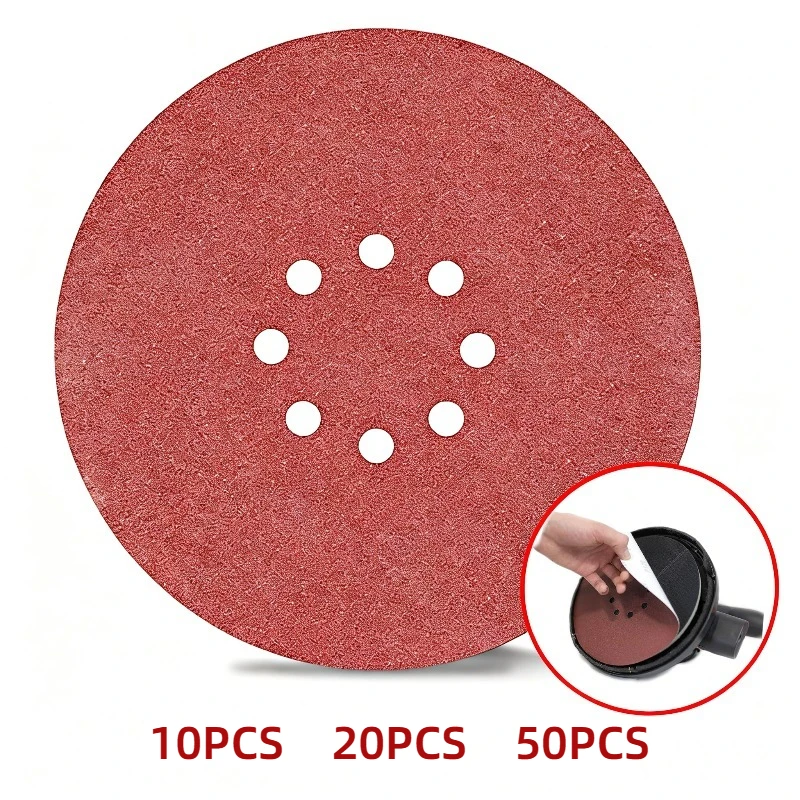 9-inches-8-holes-225mm-red-backed-sandpaper-sheet-car-polishing-round-sandpaper-for-home-wall-and-floor-sandpaper-polishin