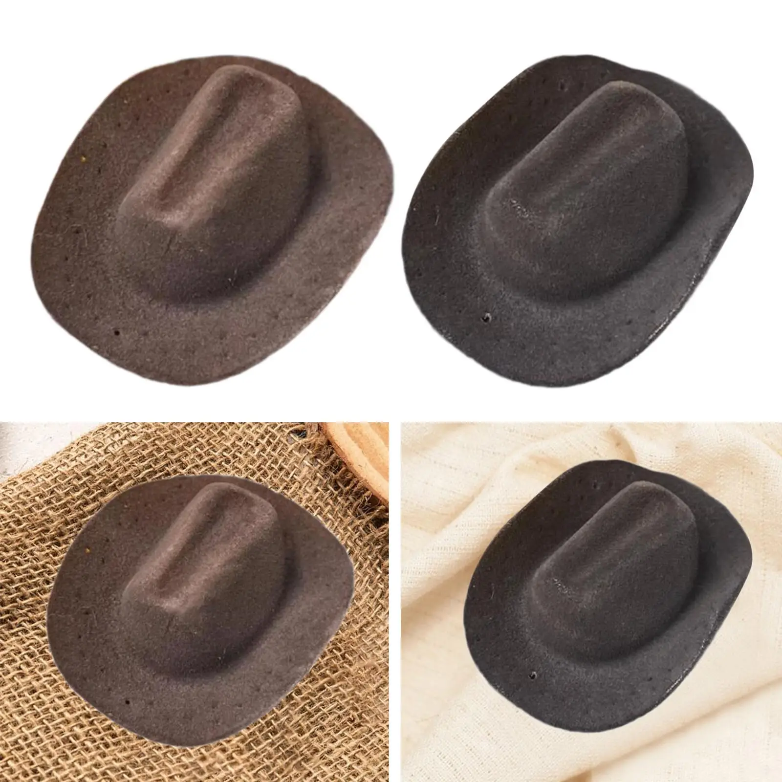 Chapéu de cowboy em escala 1/6 para bonecas em miniatura acessório de figura de 12 polegadas