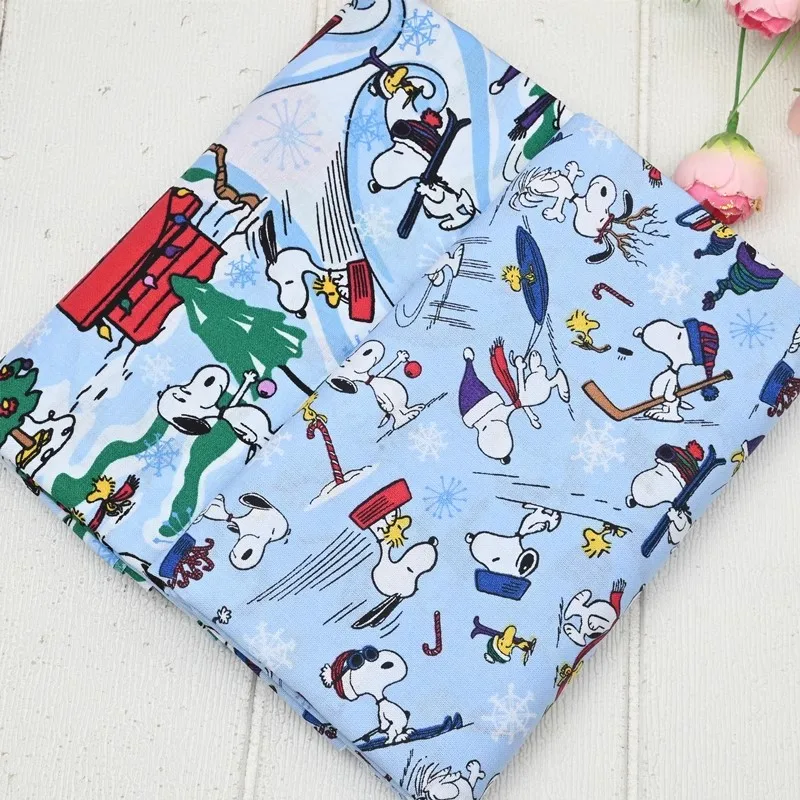 

Miniso Snoopy Christmas Time 100% Cotton Fabric Sewing Material for Patchwork Textile Tissue Home Clothing DIY Dress