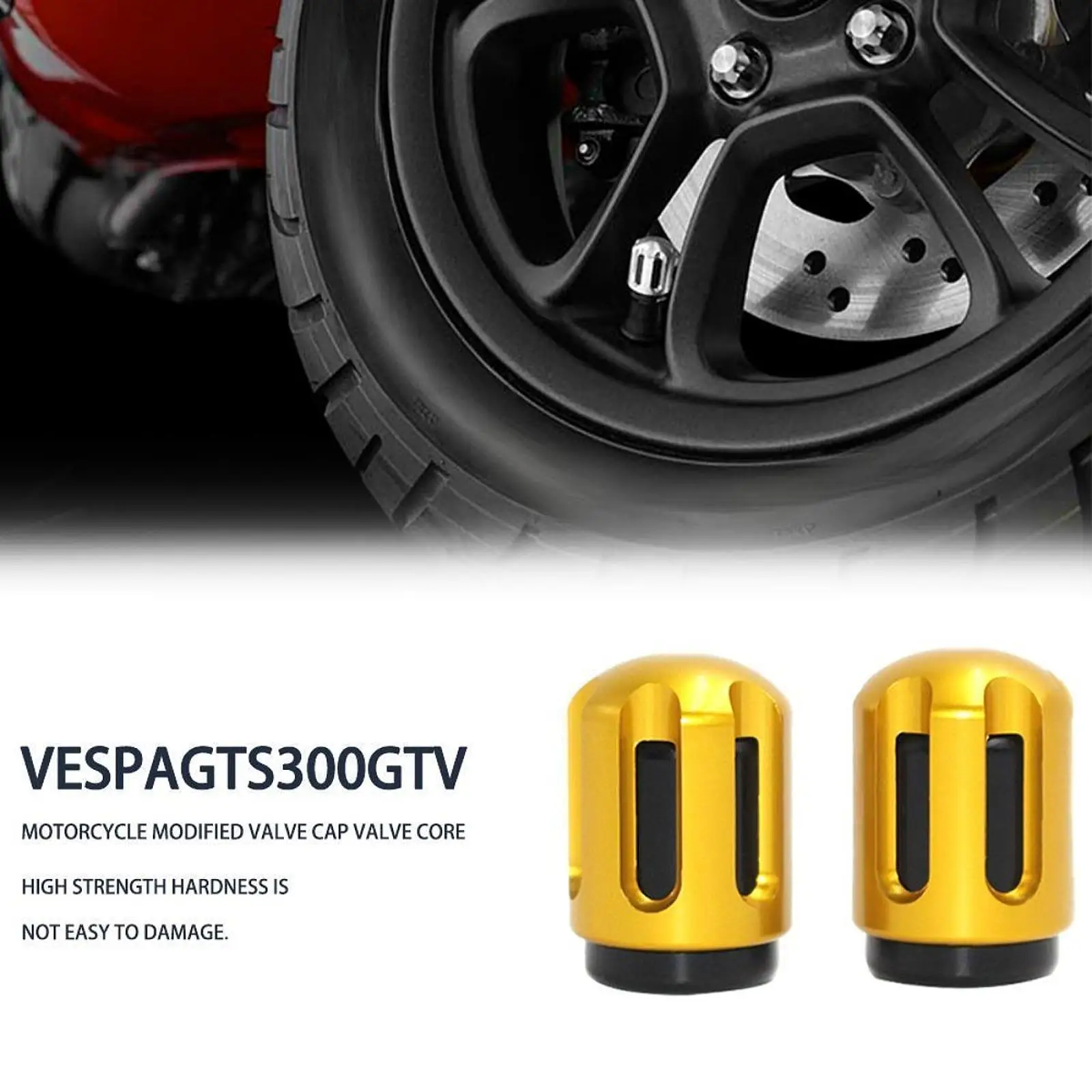 Aluminium Alloy Tire Air Port Valve Caps Long Lifespan Replacement Parts for Vespa Gts300 Gtv Lx
