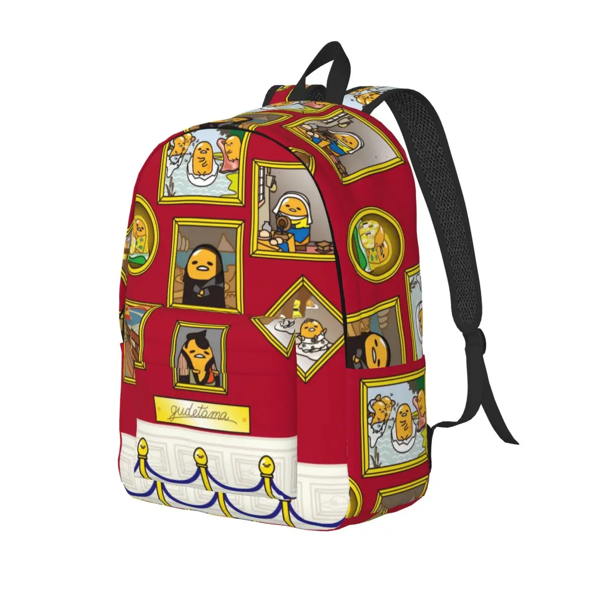 Gudetama Niedlicher Eier-Cartoon-Rucksack, Mittelschule, Schule, Studenten, Büchertasche, Teenager, Segeltuch, Tagesrucksack, Outdoor