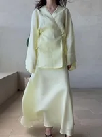 2025 nouvelle mode femmes décontracté à manches longues Blouse Maxi jupes costumes 2 pièces ensembles assortis élégant dubaï turquie ensemble robe musulmane ensembles 2