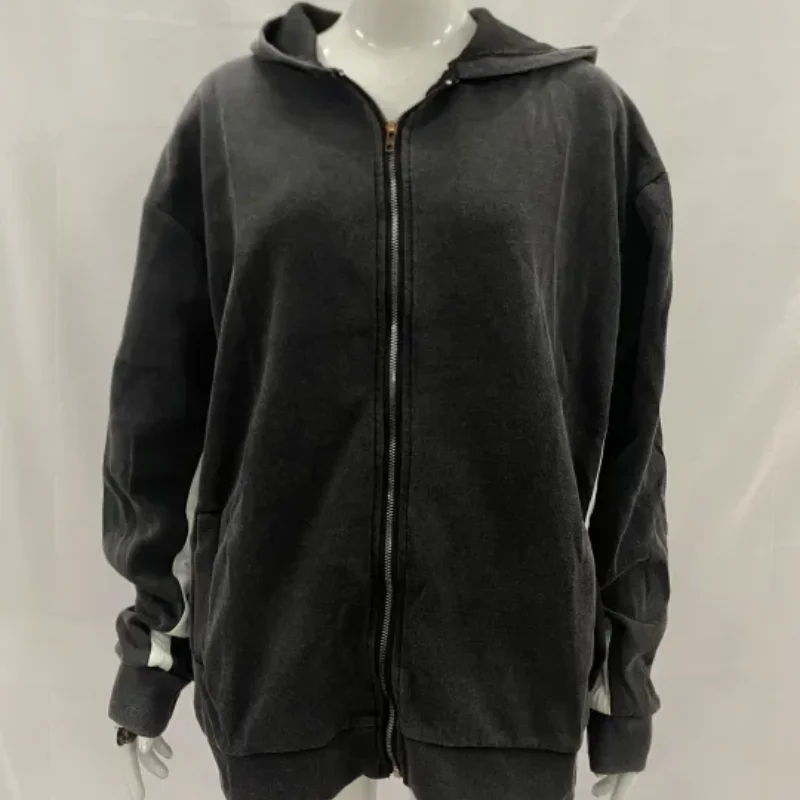 الرجعية شارع العليا شريط مطبوعة المياه غسلها الخريف الشتاء الأمريكية فضفاض ممارسة قلنسوة بسحاب الرجال النساء سترة معطف أعلى