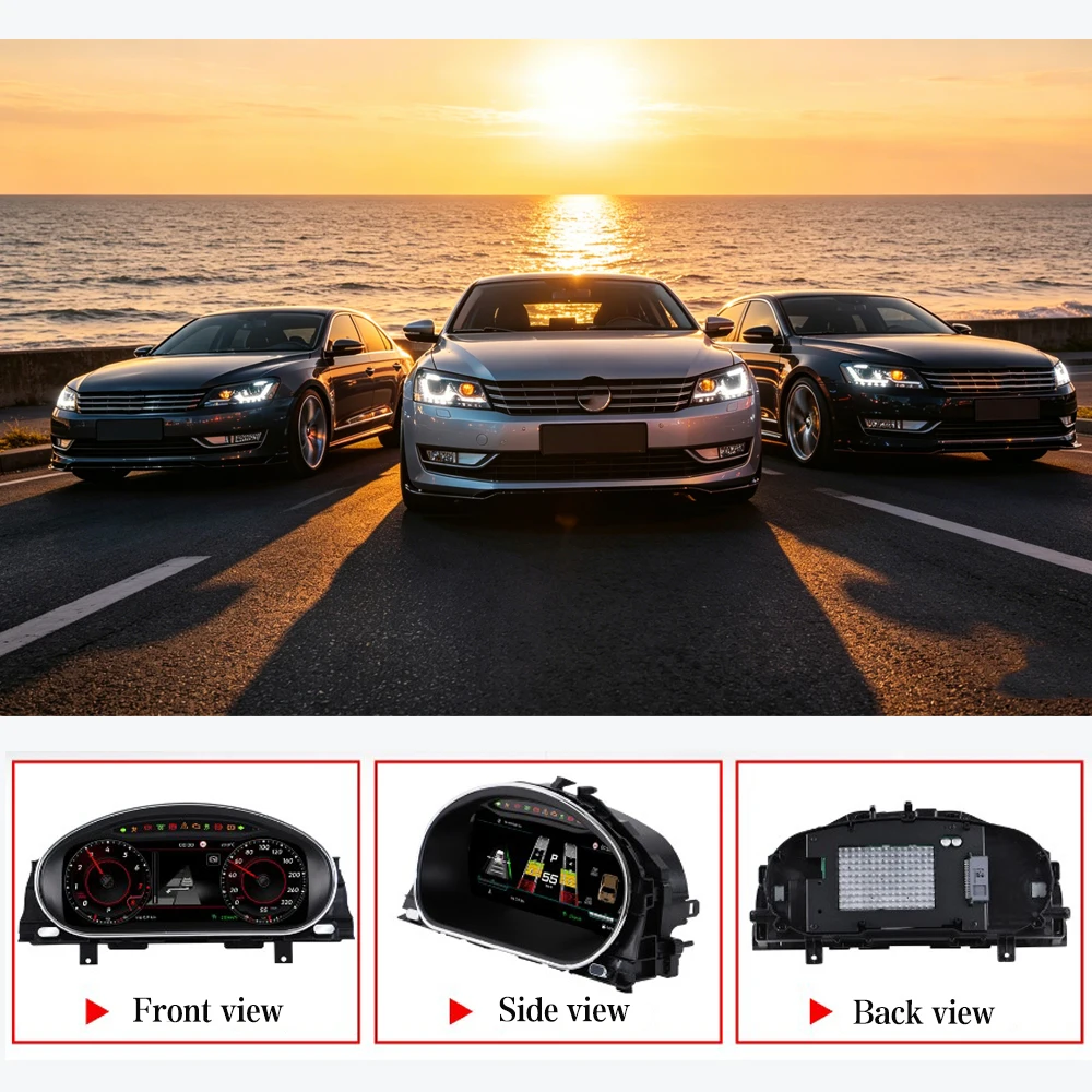 

Digital dashboard For Volkswagen CC Magotan B7 Passat B7 Dashboard Odometer Speedometer Virtual Cockpit CarPlay Android Auto