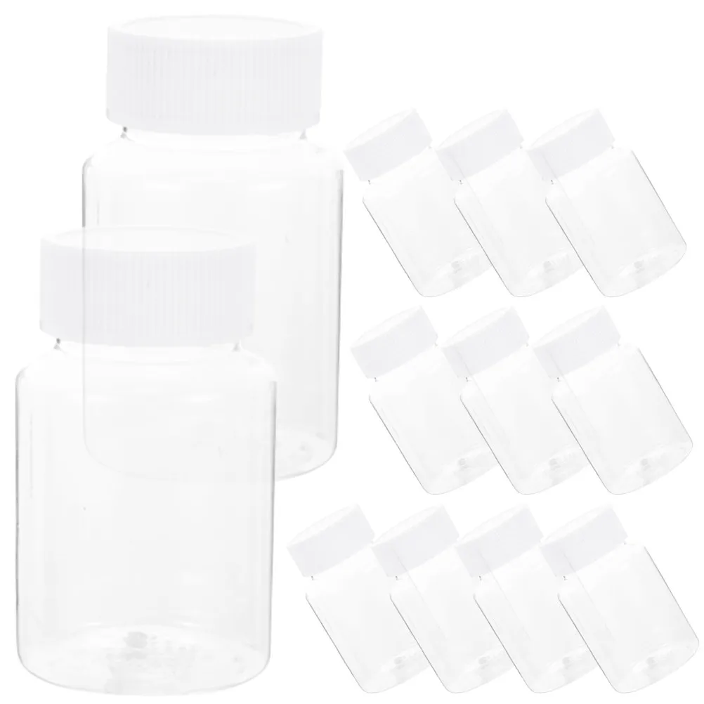 

40 шт. маленьких пластиковых флаконов для лекарств, портативный контейнер для таблеток, дорожный контейнер для кемпинга, походов, пикников на природе