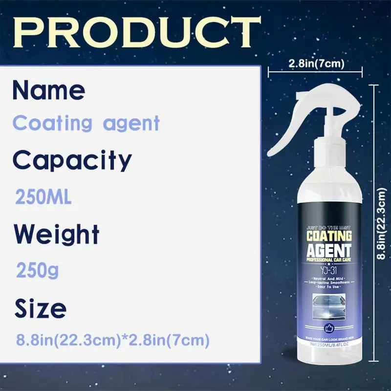 Ceramic Coating Maintenance Spray Professional Paint Sealant Rapid Car Wax Polish Ceramic Spray Coating 250ml Rapid Car Wax