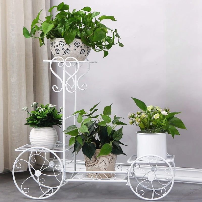 household multi-layer plant shelves indoor balcony flower display Plant shelf white simple muebles de terraza garden furniture
