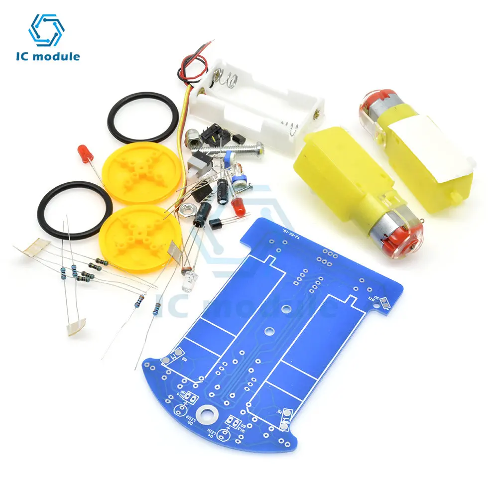 D2-1 Smart Robot Car Kits DIY Electronic Intelligent Tracking Line Car Photosensitive Robot  DIY Kit Patrol Automobile Parts