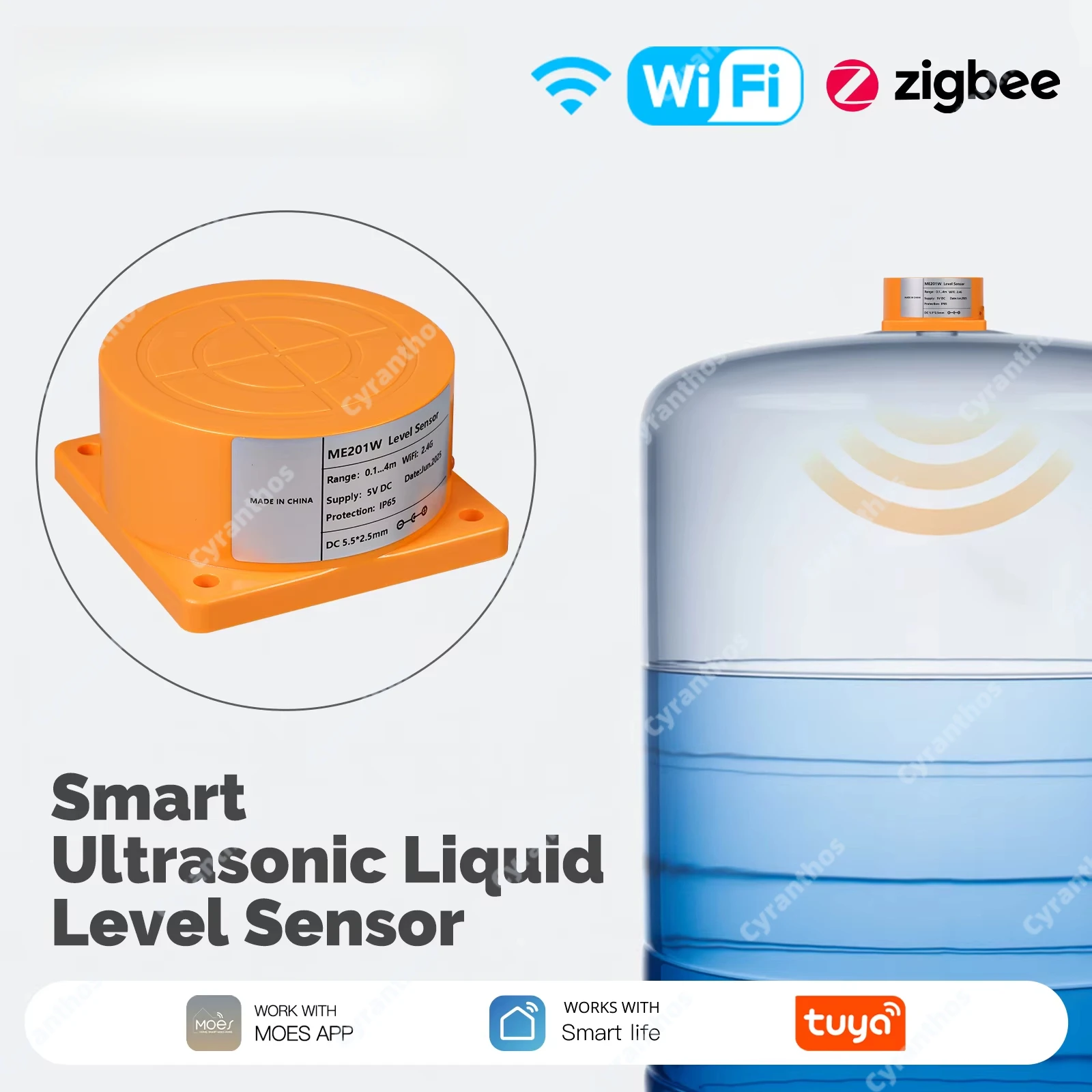 

WiFi Smart Level Meter APP Remote Monitoring Zigbee IP65 Water Level Meter Supports Tuya for Tank Body Fluid Measurement