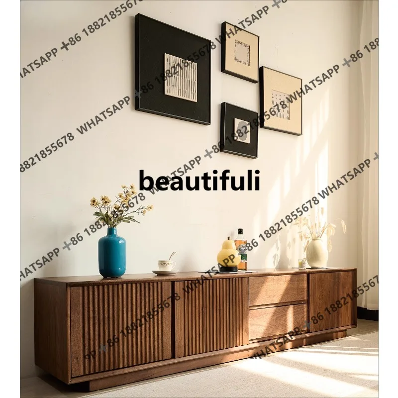 

Solid wood TV cabinet coffee table combination household living room, modern simple storage, floor cabinet