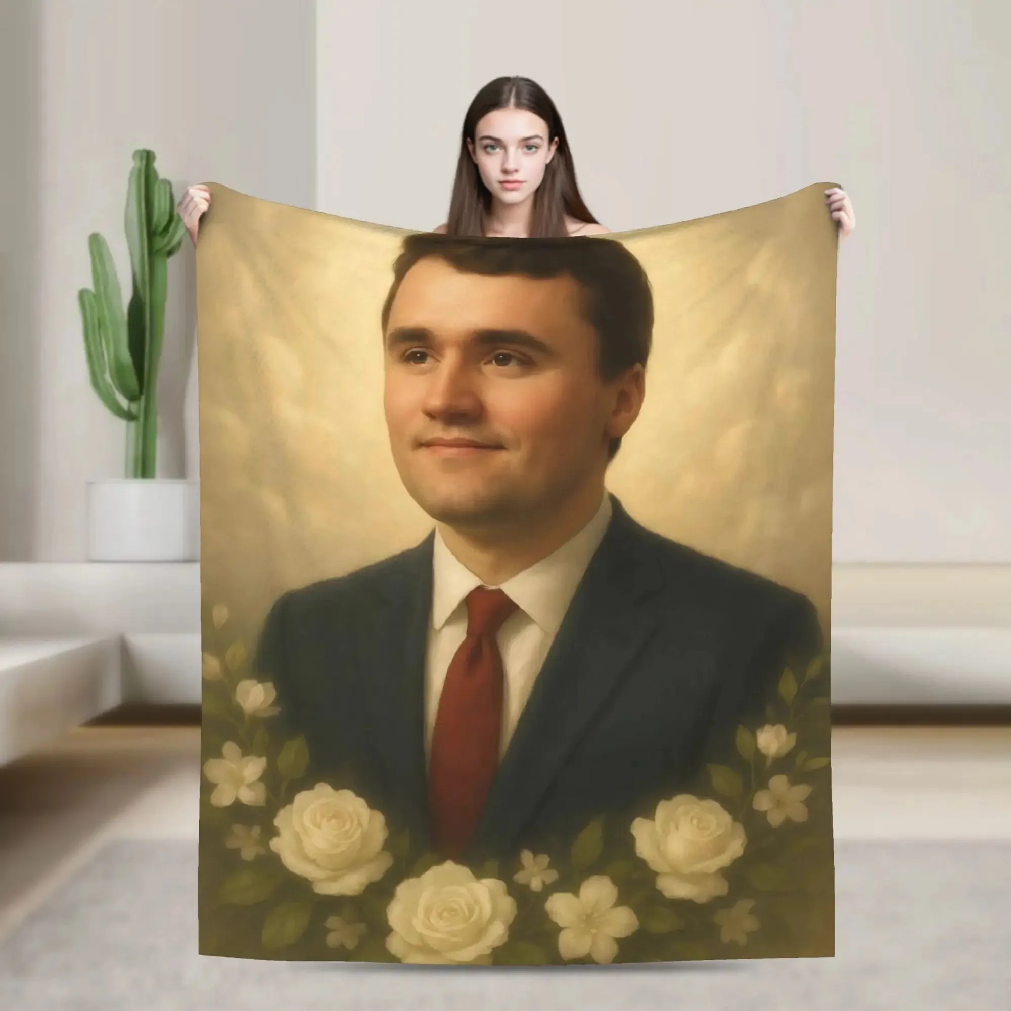 Charlie Kirk Angelic Advocate Flannel Blanket  Super Soft Throw Blanket for Couch Bed Picnic Novelty Bedspread Sofa Bed Cover
