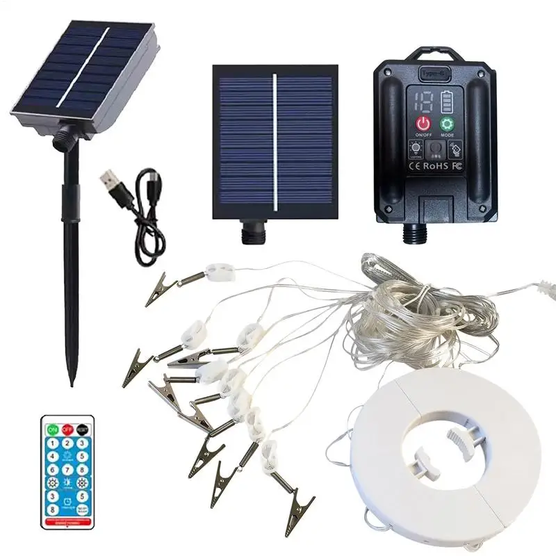 

Solar Umbrella Lights Remote Control Solar Light Solar Lamp With Solar Battery & USB Charging For Beach Patio Swimming Pool