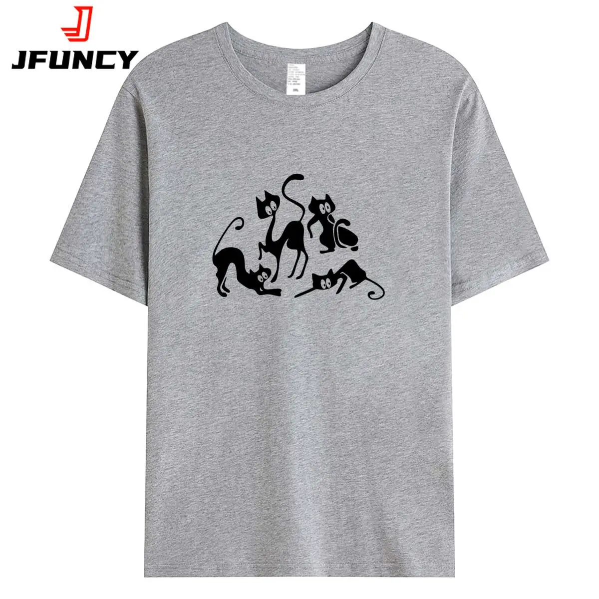 

Women T Shirt Summer Women's Tee Top Short Sleeve Cotton Tshirt Funny Cat Graphic Oversized Female T-shirt