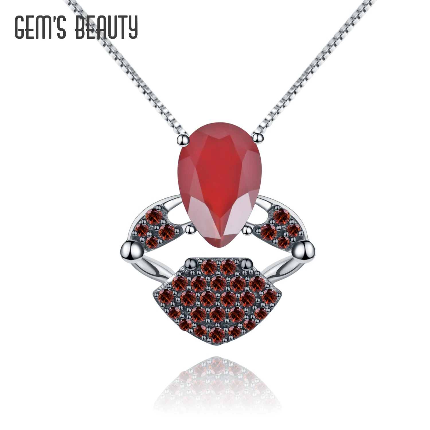 

Оригинальный дизайн GEM'S BEAUTY, серебро 925 пробы, натуральная красная Агатовая подвеска, креативное ожерелье с крабом из драгоценных камней, ювелирные изделия для женщин