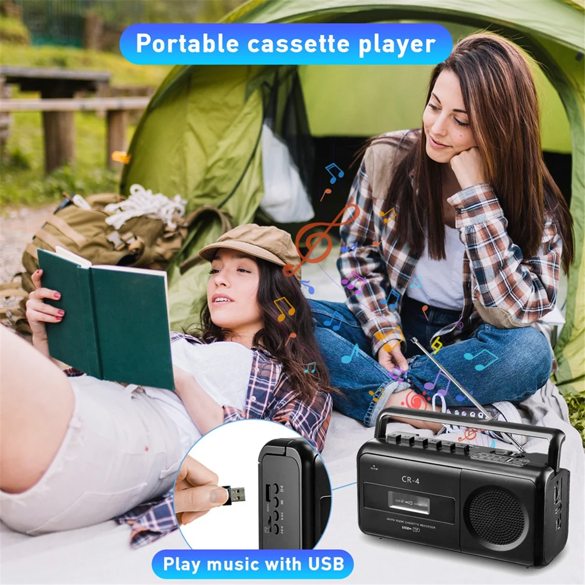 

Popular Portable Cassette Tape Player Recorder for Voice Recording US Plug