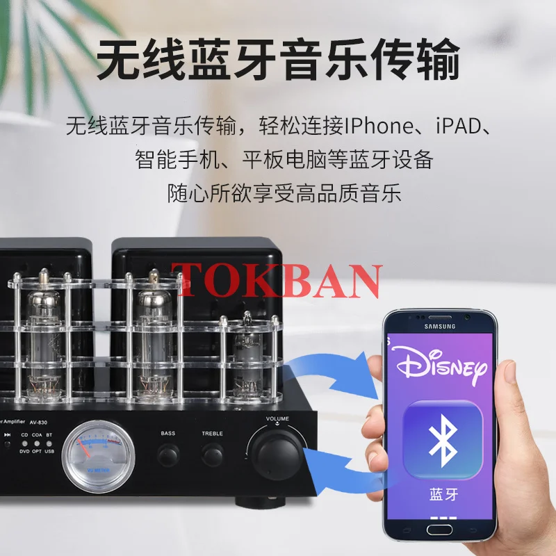 Vu-真空管アンプ,Tokban-AV830 W x 2,高出力,Bluetooth 150,同軸サブ