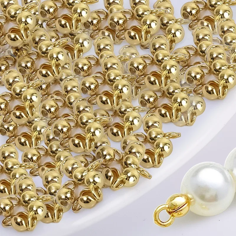 DIY Necklace Connecting Buckle Jewelry Bead Tip Chain Connector Bracelet End Wrap Wire Lock Catch Ornament Coupling Link Button