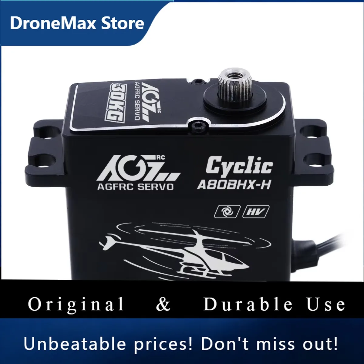 DroMaAGFRC A80BHX-H 25T Aluminum Case 30KG 0.038Sec High Torque HV Brushless Cyclic Servo For 570-800 Class Helicopter Swash Pla