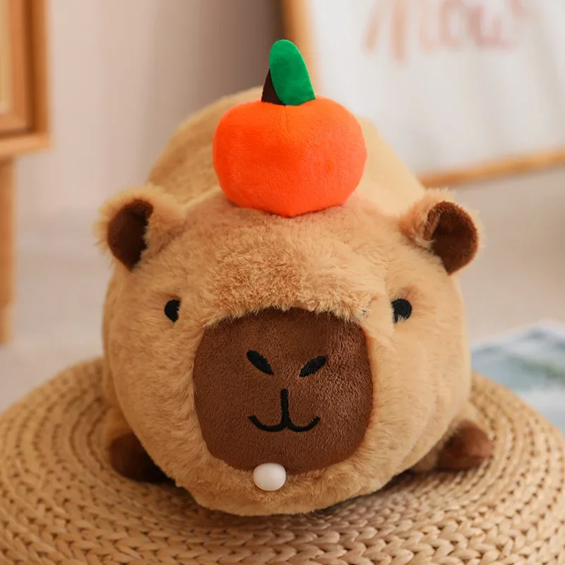 Capybara Plush Toy Simulation Capibara with Turtle Backpack Fluffy Doll Stuffed Animals Bubble Pendant Funny Christmas Gift Kids