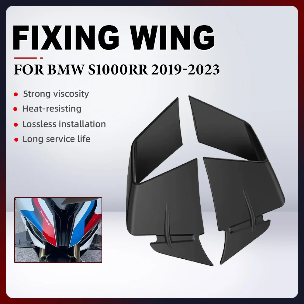 

For BMW S1000RR 2019 2020 2021 2022 2023 Motorcycle ABS Carbon Paint Front Aerodynamic Winglets Windshield Fairing Fixed Wing