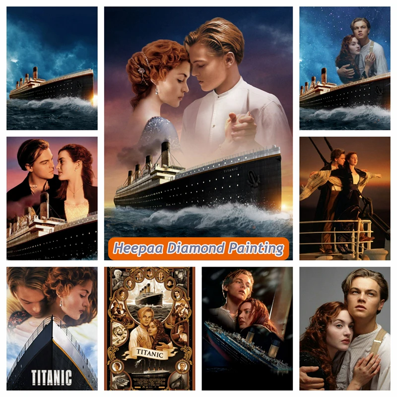 

Titanic Movie 5D DIY Drills Diamond Painting Mosaic Romantic Love Story Cross Stitch Rhinestones Embroidery Home Decor Gift