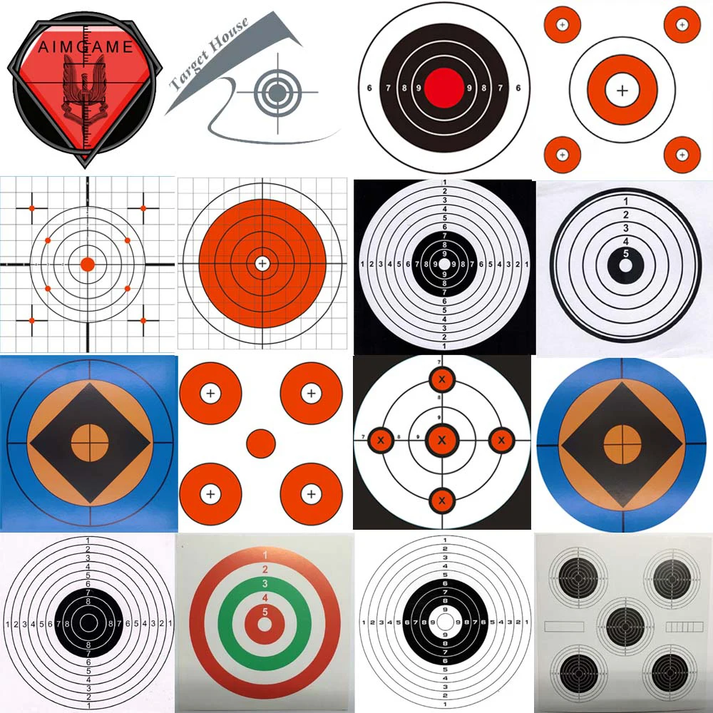 

100 Counts Cardboar Paper Target Multi-options 5.50"x5.50" 14cm*14cm Can also be used with Pellet Trap Indoor Shooting Sports