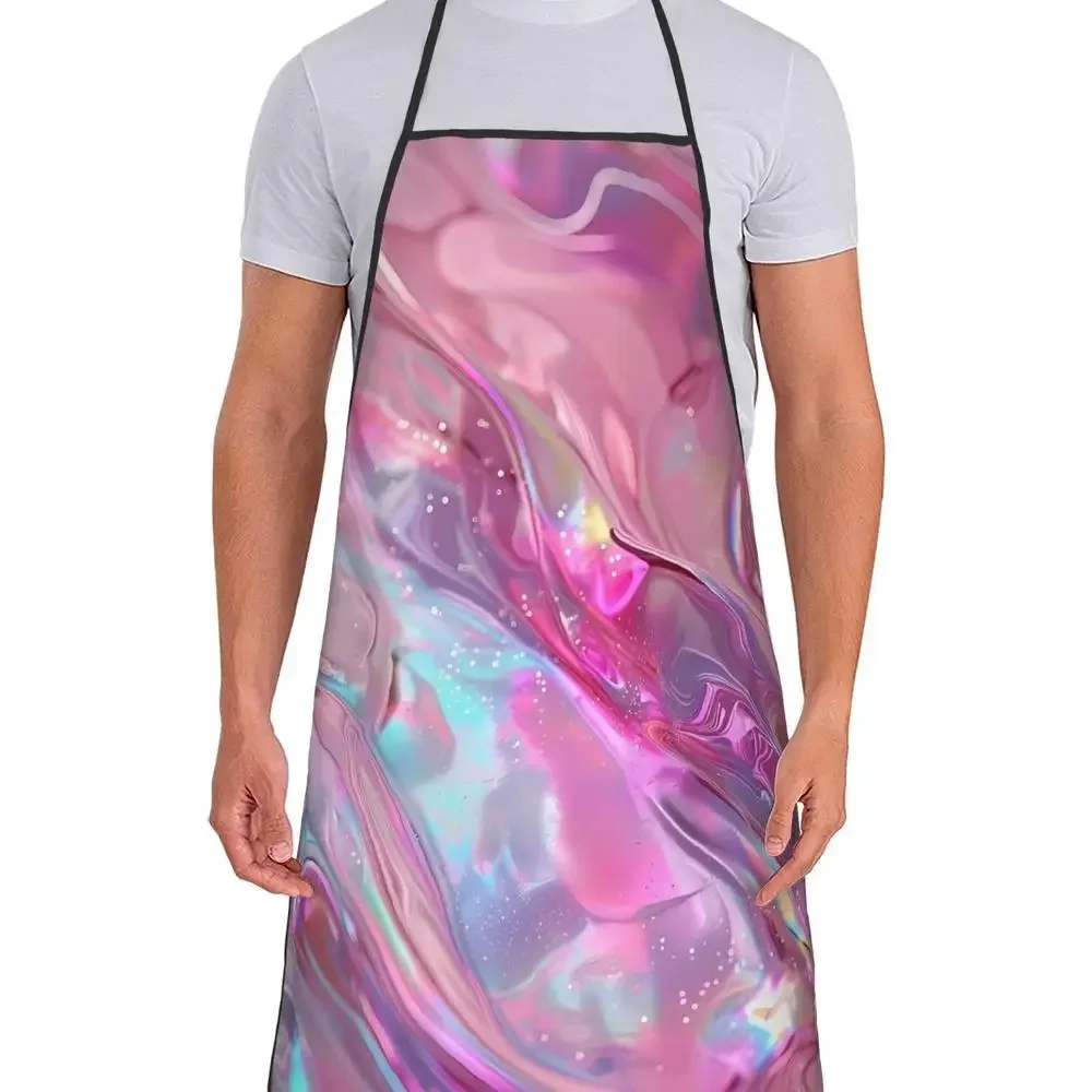 Apron Dreamy Pink Purple Gradient Fluid Art Abstract Wave Pattern