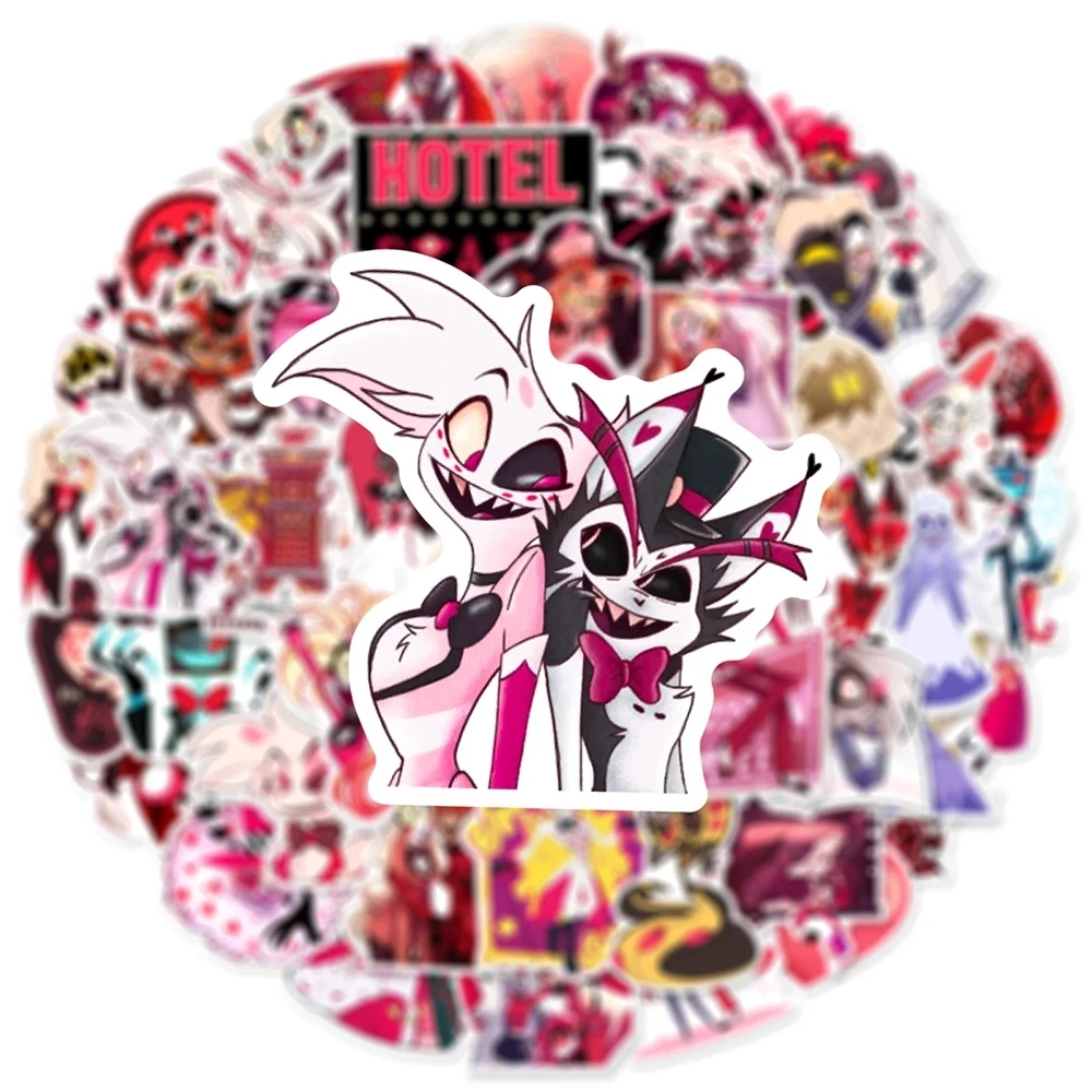 10/30/56pcs Hazbin Hotel Cartoon Stickers Anime Helluva Boss Graffiti Toy DIY Laptop Helmet Fridge Notebook Skateboard Car Decal