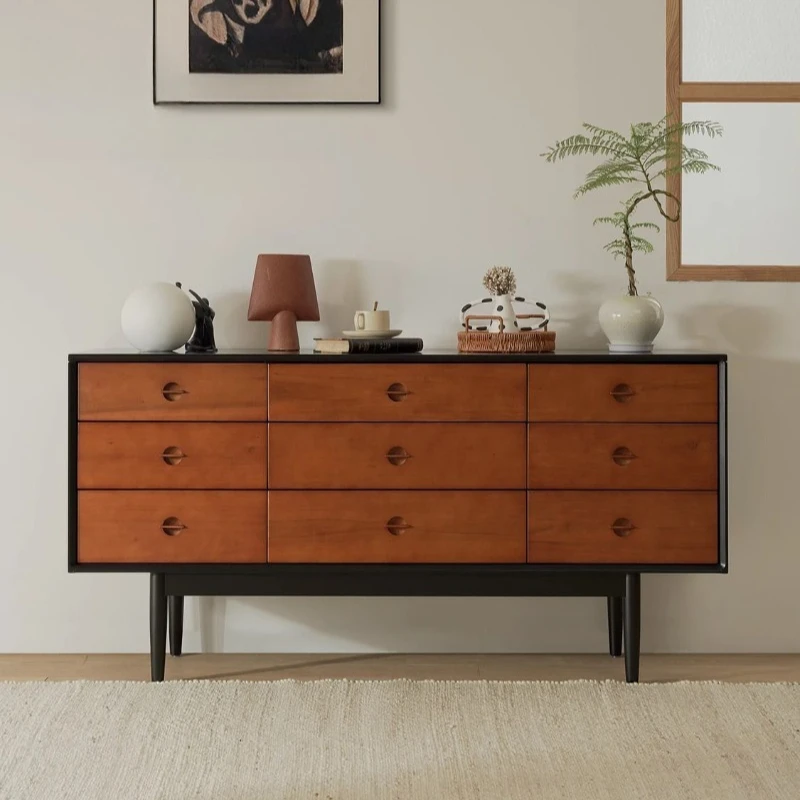 

New Chinese-style antique bedroom locker, solid wood nine-chest locker, retro drawer side cabinet room