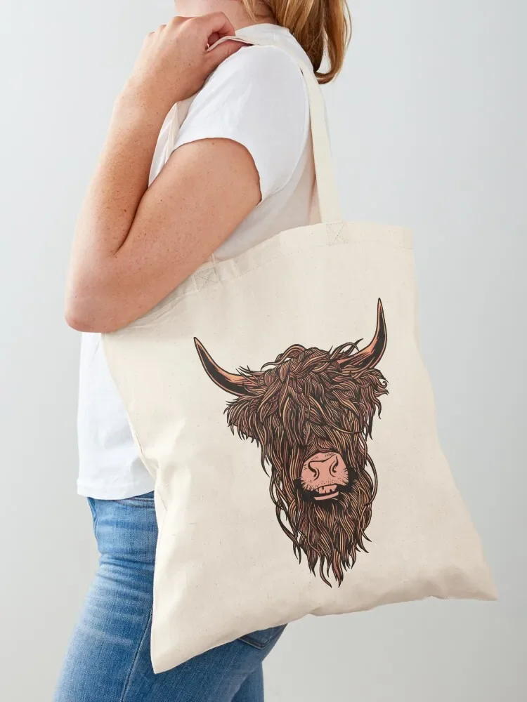 

Highland cattle Tote Bag Canvas bag for women shoping bag ecological bags cloth woman