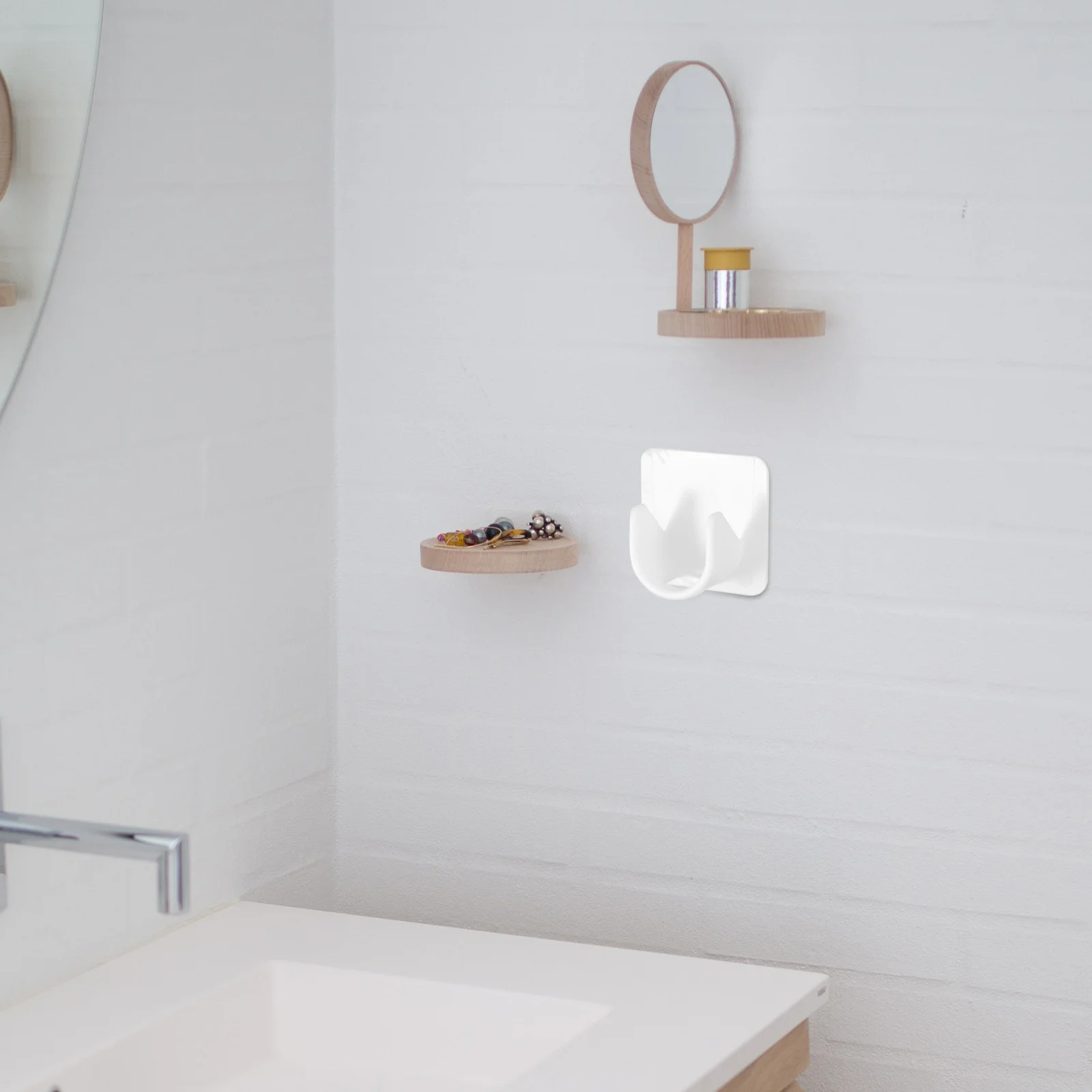 

2pcs Curtain Rod Holders No Drilling Tension Rod Brackets Abs Curtain Hooks For Bathroom Bedroom Kitchen Office Hotel