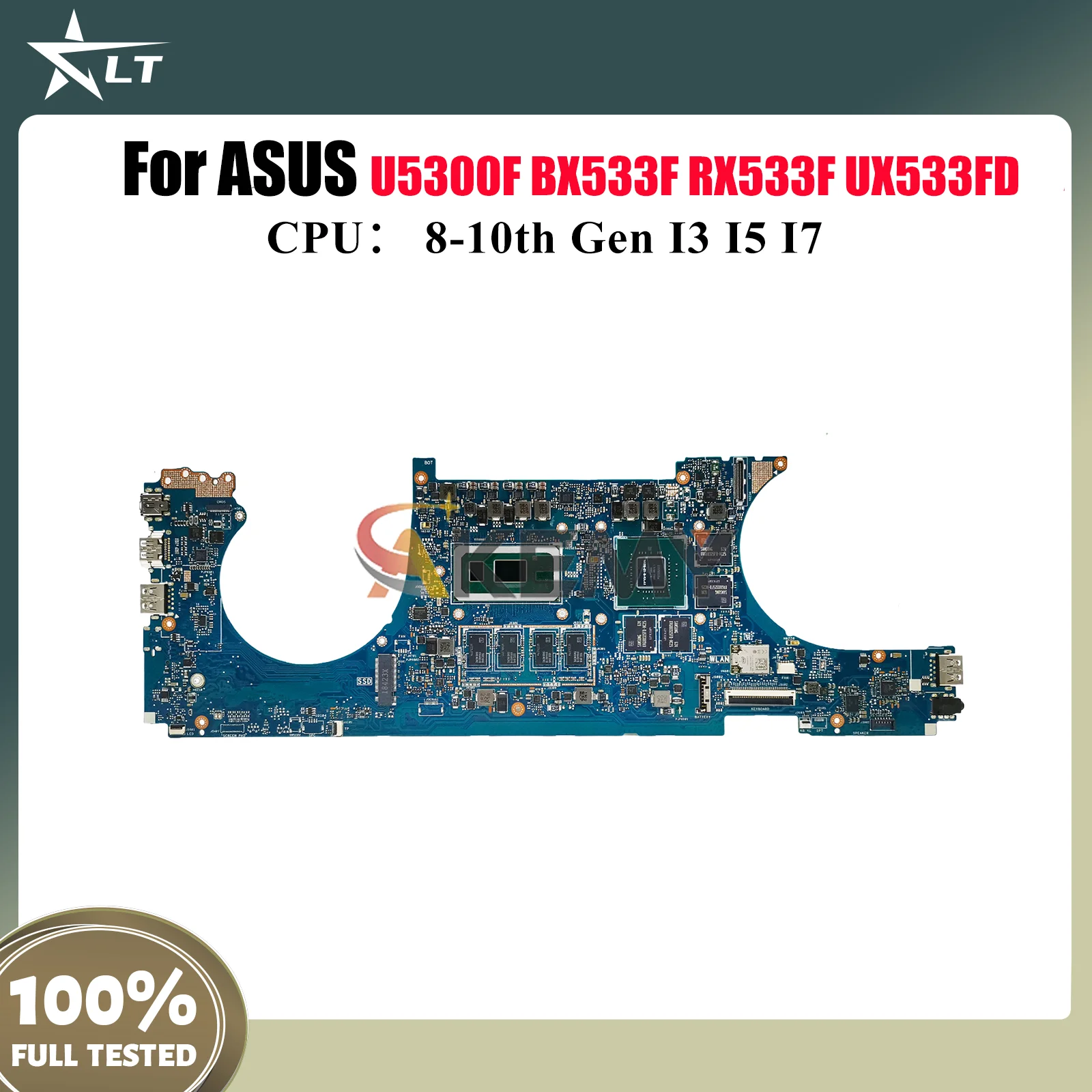 

UX533FD Laptop Motherboard For ASUS ZenBook UX533FN BX533F UX533FD UX533F RX533F U5300F Notebook Mainboard With I3 I5 I7 CPU stk