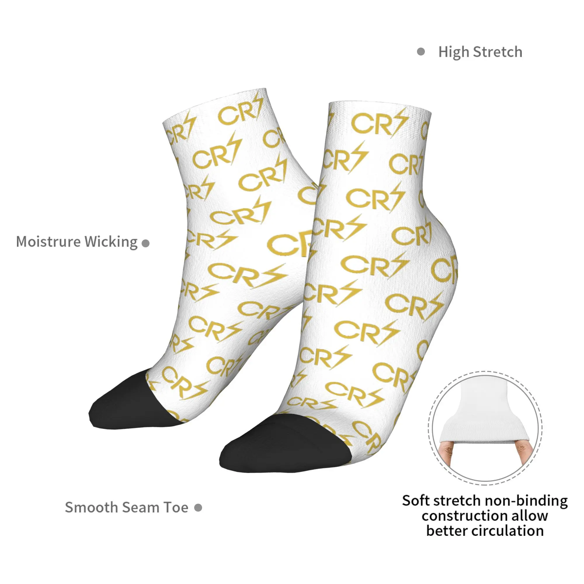 ถุงเท้า CR7 คริสเตียโน โรนัลโด้ ถุงเท้าฮาราจูกุเนื้อนุ่มพิเศษ ถุงเท้าทุกฤดู อุปกรณ์เสริมสำหรับของขวัญสำหรับผู้ชายและผู้หญิง