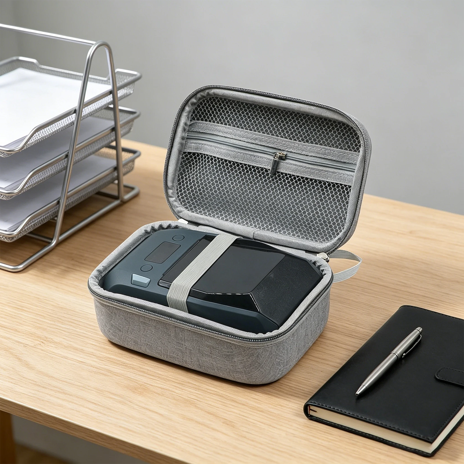 Hard EVA Travel Case for NIIMBOT/Jingchen M2 Thermal Transfer Printer Protective Box with Wrist Strap & Zipper Scratch-Resistant