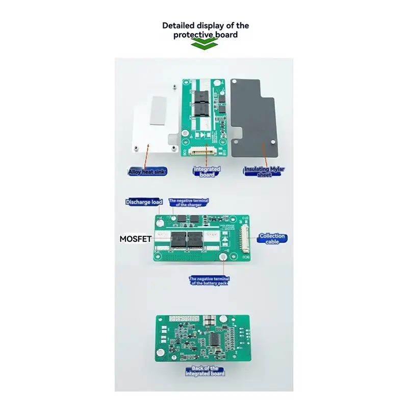 B76B Lithium Battery Protection Board 10S 36V 20A Split Port Balanced BMS for Electric Vehicle Battery