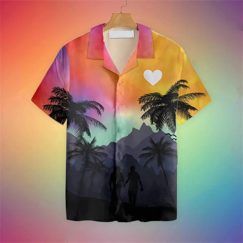 

Mens Designer Clothes 3D Print Shirt Oversized Summer 2024 Travel Hawaii Beach Hawaiian Harajuku Colorful Camisa Masculino Tops